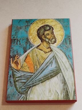 Icon Righteous Gideon 4" x 6" on Wood Plaque with Keyhole Hanger & Pamphlet